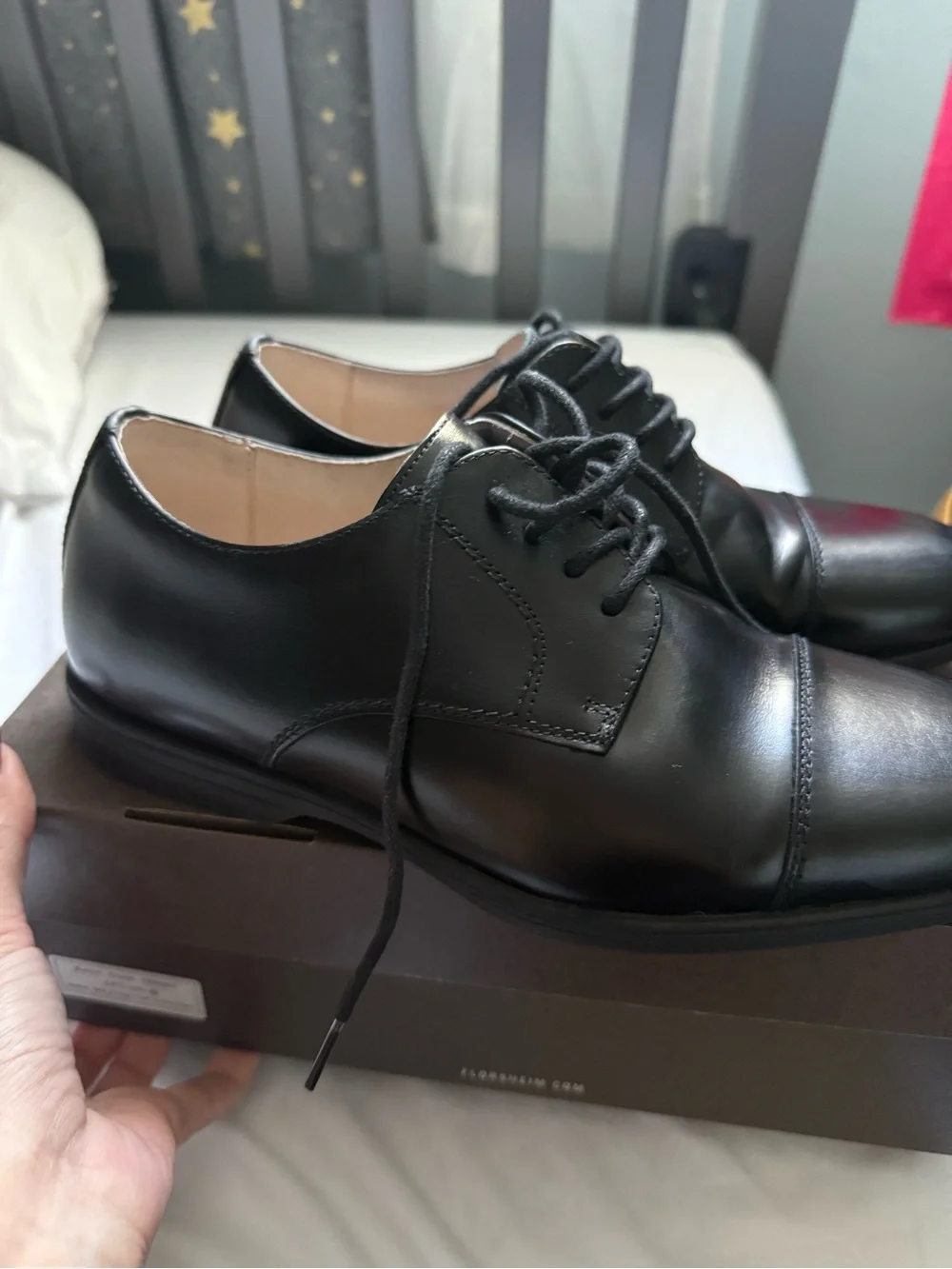 Florsheim Reveal Cap Toe Oxford Jr Black Leather Dress Shoes Kids 5M